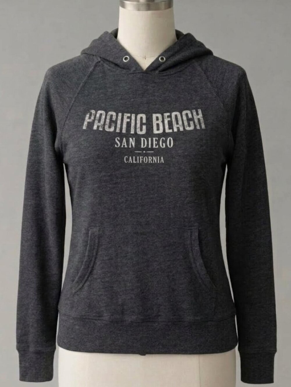 Pacific Beach San Diego Charcoal Gray Graphic Hoodie | Size Medium